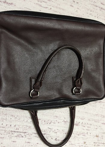 Koyu Kahverengi Fermuarlı Erkek Evrak Çantası - Görsel 2