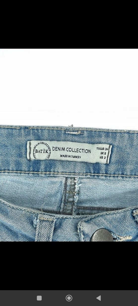 Kadın Gri Mavi Kemerli Yırtık Midi Denim Pantolon - Görsel 4