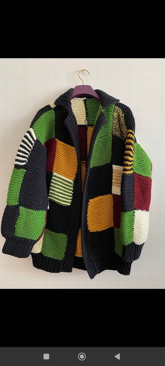 Renkli Örgü Kadın Hırka, Bohem Stil - Görsel 2