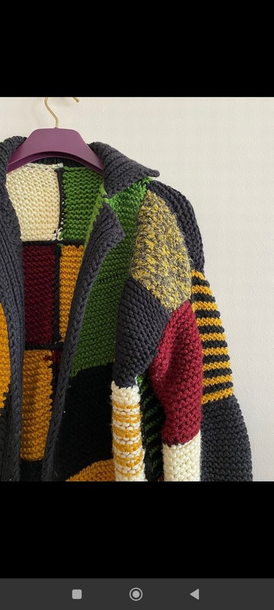 Renkli Örgü Kadın Hırka, Bohem Stil - Görsel 4