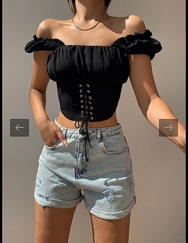 s Beden Korse Detaylı Crop