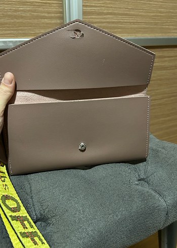 Bej Deri Kadın Kemerli Clutch Cüzdan - Görsel 2