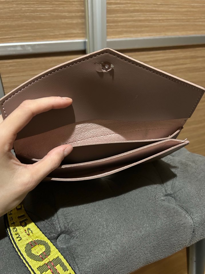 Bej Deri Kadın Kemerli Clutch Cüzdan - Görsel 4