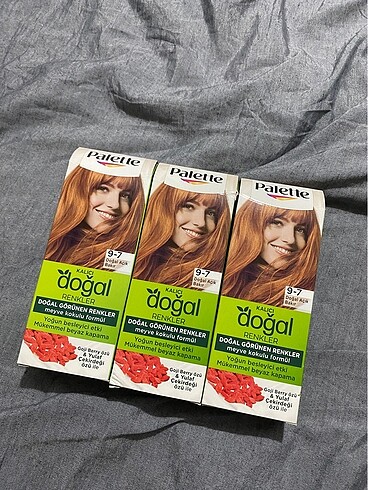 Beden Renk Palette 7-77, 8-77, 9-7 ve garnier 7-40 bakır turuncu saç boyası