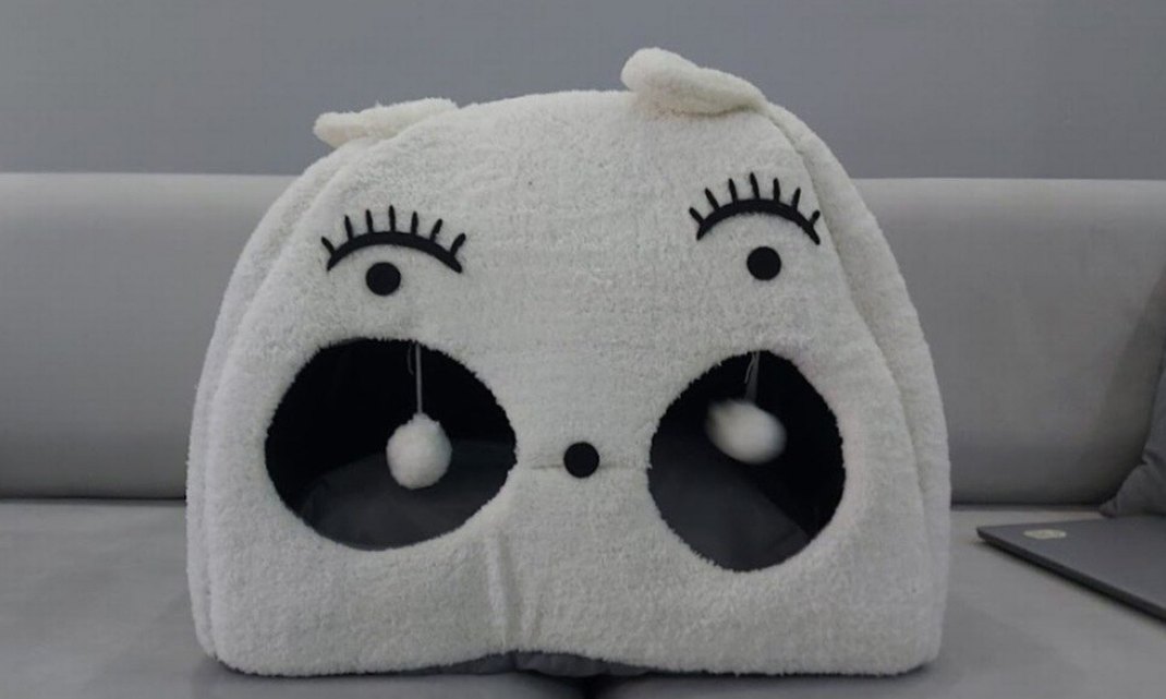 Beyaz Kedi Kafalı Büyük Kedi Evi - Görsel 2