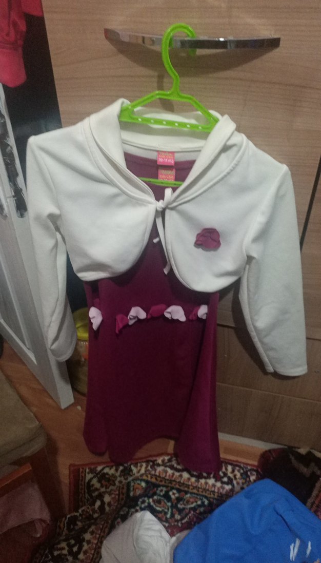 Kolsuz Mor Kız Çocuk Elbisesi - Görsel 3