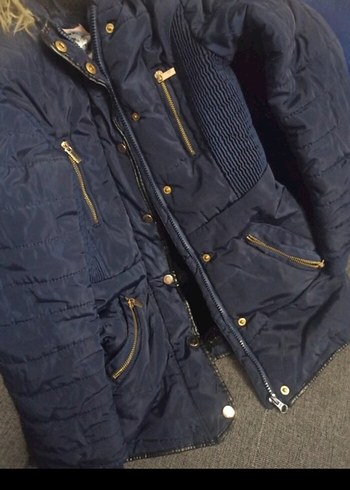 Kürk Detaylı Lacivert kız çocuğu mont  9 yaş - Görsel 5