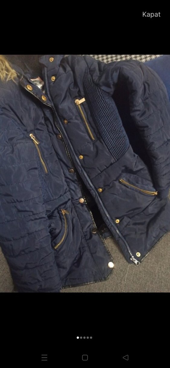 Kürk Detaylı Lacivert kız çocuğu mont  9 yaş - Görsel 5