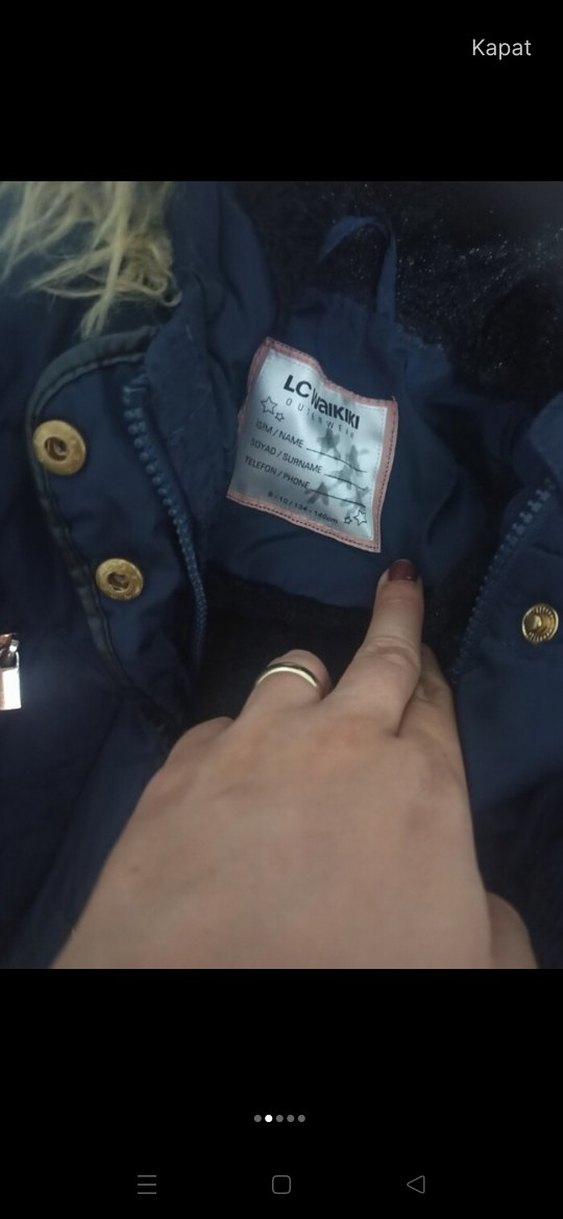 Kürk Detaylı Lacivert kız çocuğu mont  9 yaş - Görsel 4