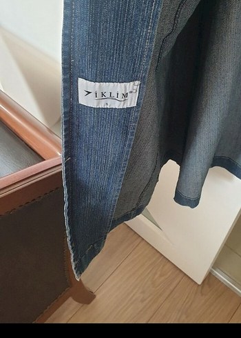 Kadın Uzun Düğmeli kot pardesü - Görsel 5