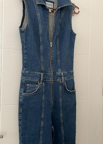 xs Beden lacivert Renk Kadın Lacivert Denim Tulum