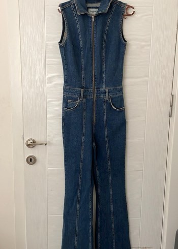 River Island Kadın Lacivert Denim Tulum