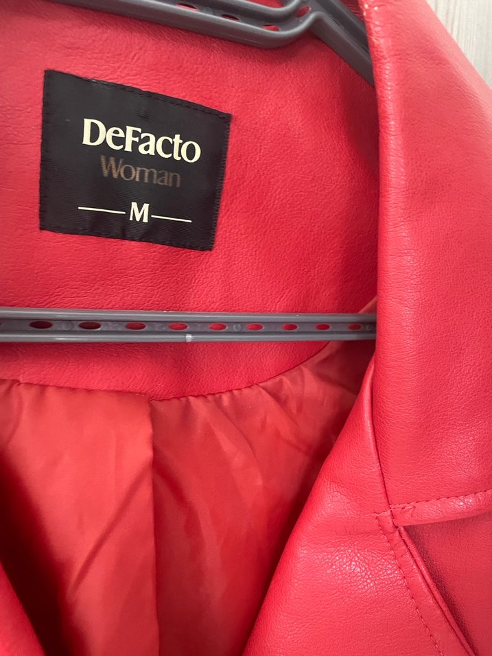 Kırmızı Deri Biker Ceket - Görsel 3