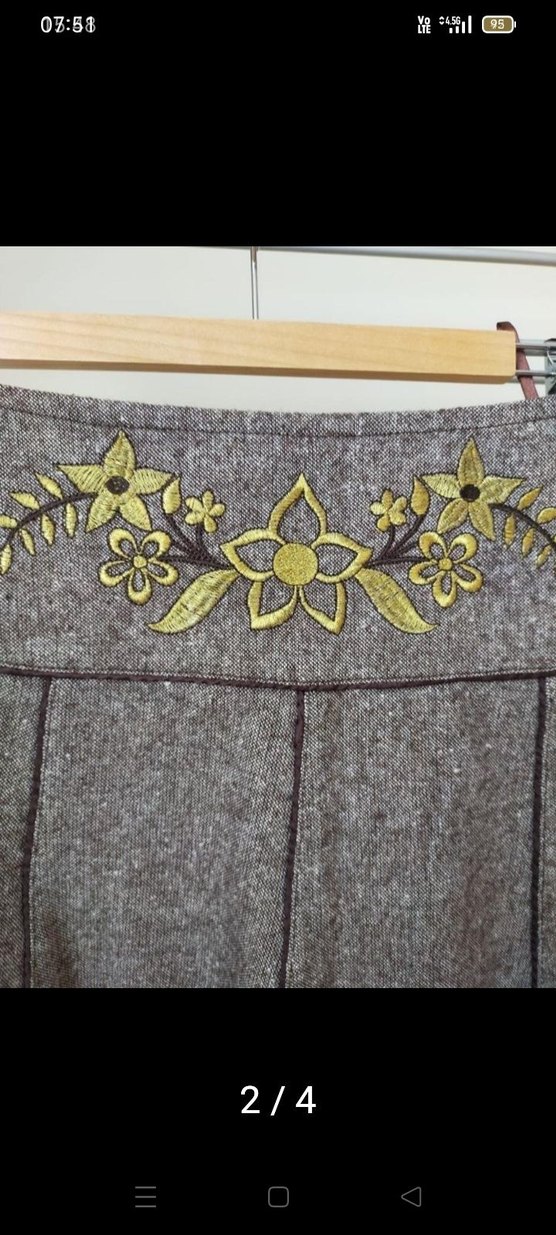 Nakış Detaylı Bohem Midi Etek - Görsel 2