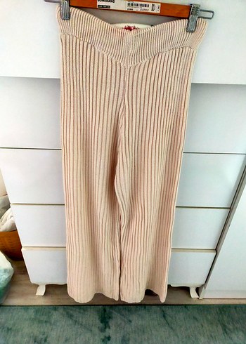 Bej Triko Kadın Pantolon Midi Boy