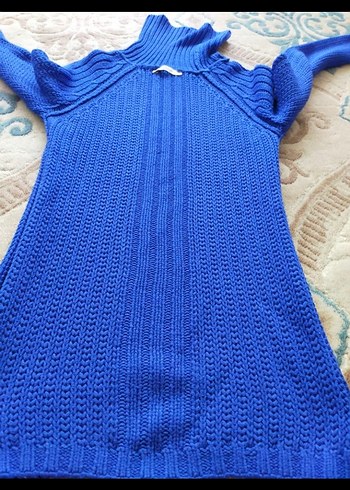 Mavi Bohem Balıkçı Yaka Örgü Kadın Kazak - Görsel 5