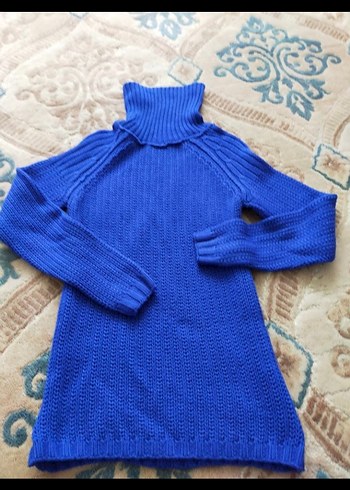 Mavi Bohem Balıkçı Yaka Örgü Kadın Kazak - Görsel 2