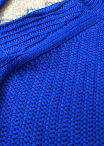 Mavi Bohem Balıkçı Yaka Örgü Kadın Kazak - Görsel 6