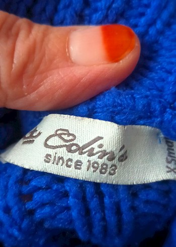 Mavi Bohem Balıkçı Yaka Örgü Kadın Kazak - Görsel 3