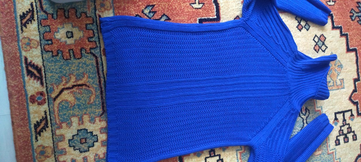 Mavi Bohem Balıkçı Yaka Örgü Kadın Kazak - Görsel 4