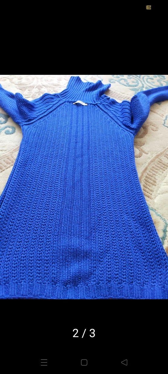 Mavi Bohem Balıkçı Yaka Örgü Kadın Kazak - Görsel 5