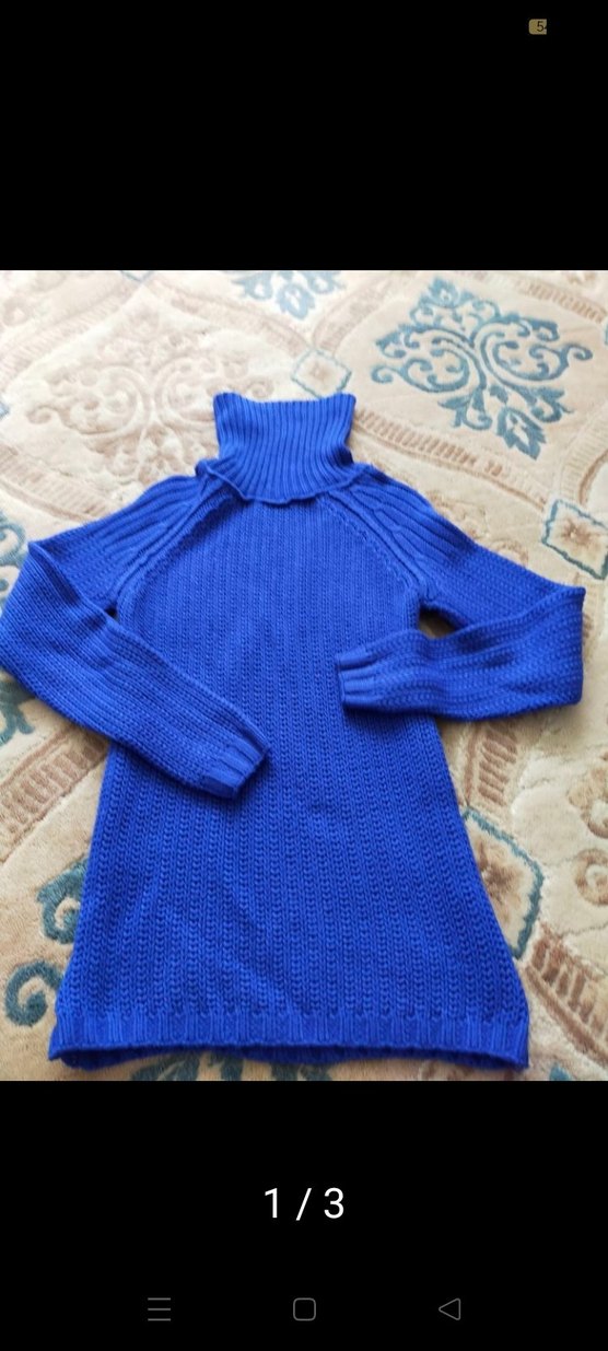 Mavi Bohem Balıkçı Yaka Örgü Kadın Kazak - Görsel 2