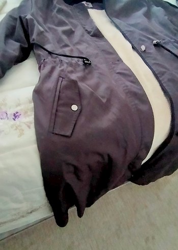 Düğmeli gri Midi Kadın kaban - Görsel 5