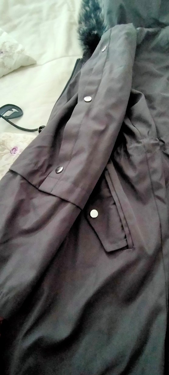 Düğmeli gri Midi Kadın kaban - Görsel 4