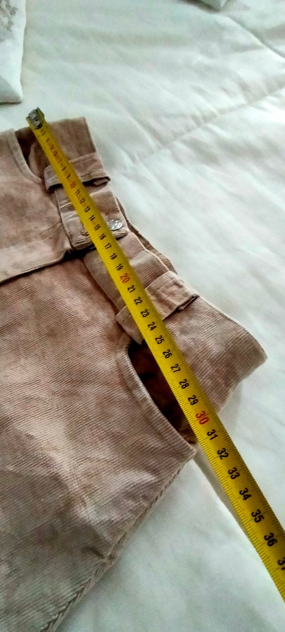 vintage Kadın hardal sarısı kadife kısa Etek - Görsel 5