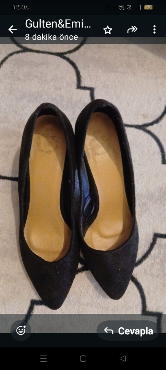 Siyah Süet Kadın Topuklu Ayakkabı - Görsel 2