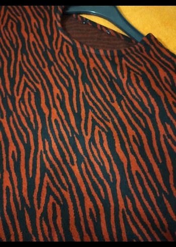 kırmızı Zebra Desenli Uzun Elbise - Görsel 5