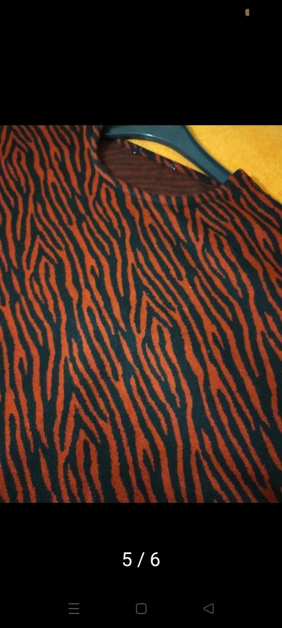 kırmızı Zebra Desenli Uzun Elbise - Görsel 5