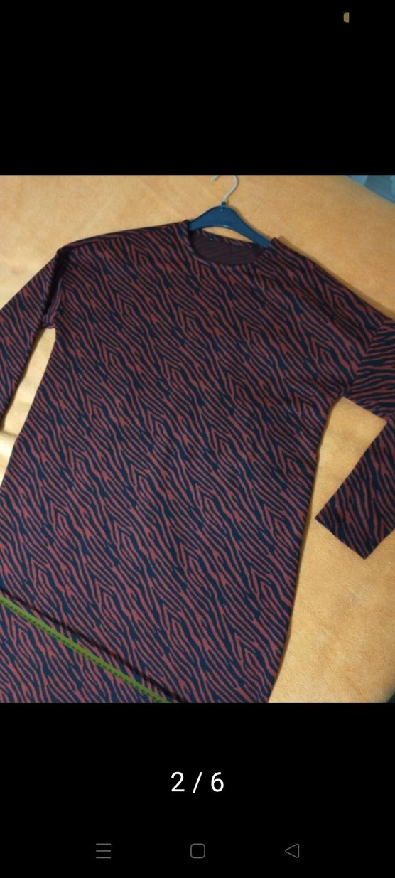 kırmızı Zebra Desenli Uzun Elbise - Görsel 2