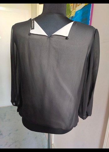 Siyah  Bel Detaylı Kadın Bluz - Görsel 4