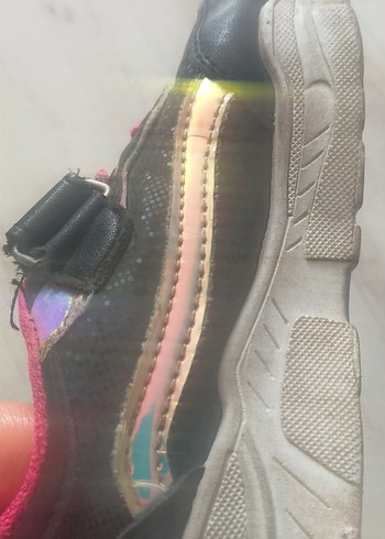 Kız Çocuk Pembe Cırt Cırtlı Spor Ayakkabı - Görsel 5