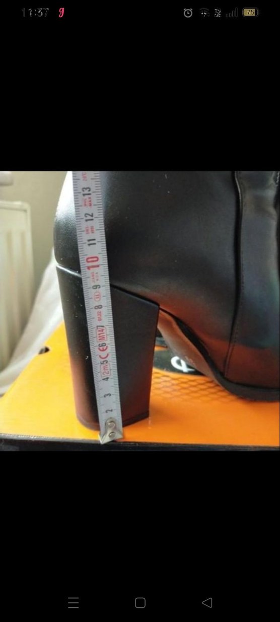 Siyah Deri Tokalı Topuklu Kadın Bot - Görsel 5