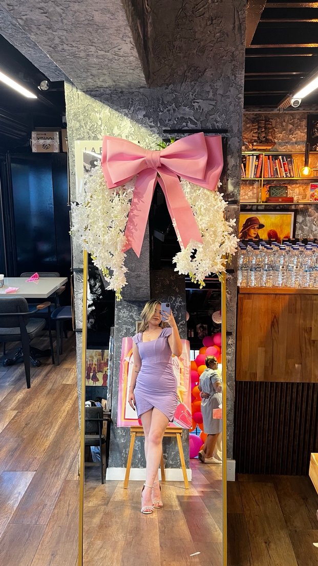 Mor Straplez Mini Elbise - Görsel 2