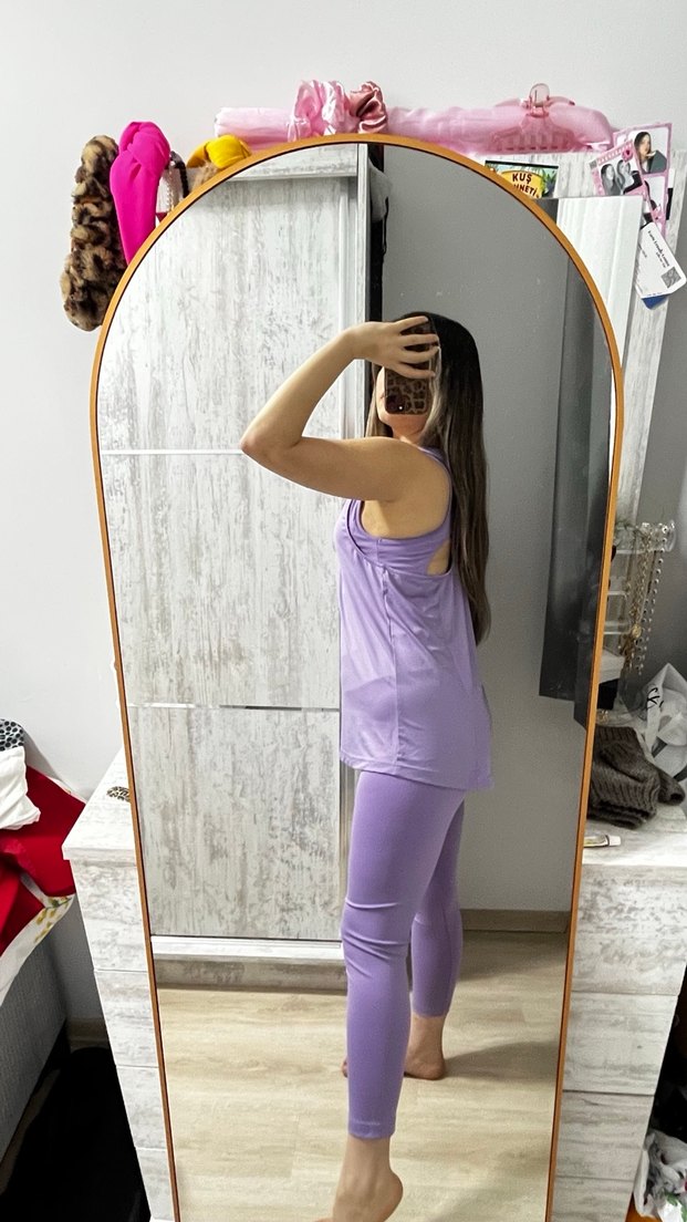 Mor  Rahat Kadın Tayt Takımı - Görsel 2