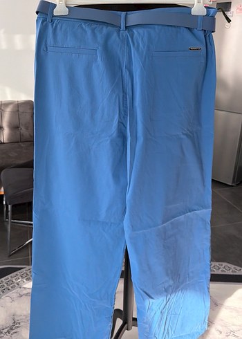 Mavi Kemerli Kadın Kumaş Pantolon - Görsel 2