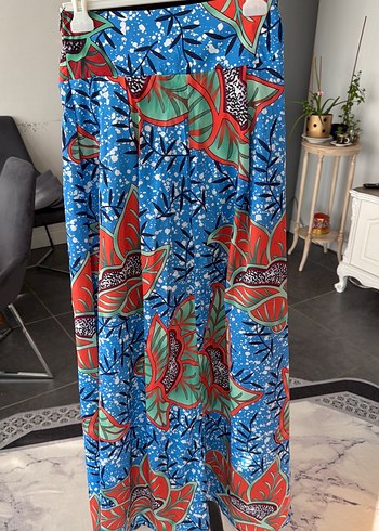 Renkli Bohem Uzun Kumaş Pantolon - Görsel 2