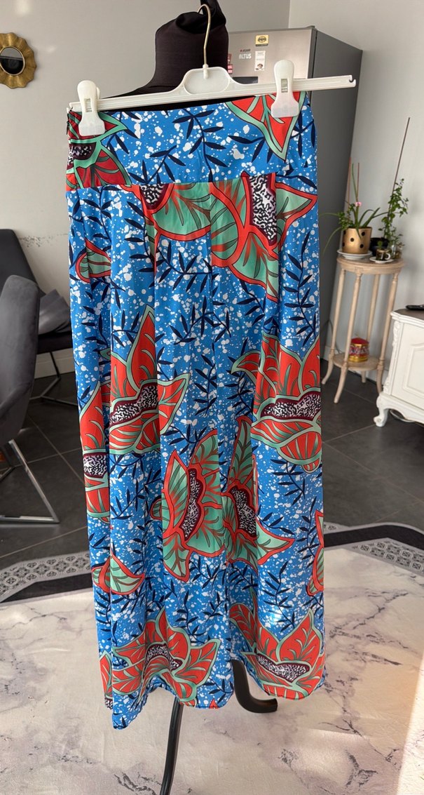 Renkli Bohem Uzun Kumaş Pantolon - Görsel 2