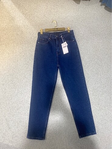 Lacivert yüksek bel mom jeans