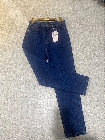 s Beden Lacivert yüksek bel mom jeans