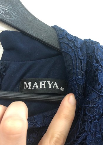 Lacivert Uzun Kollu Piliseli Uzun Elbise - Görsel 7