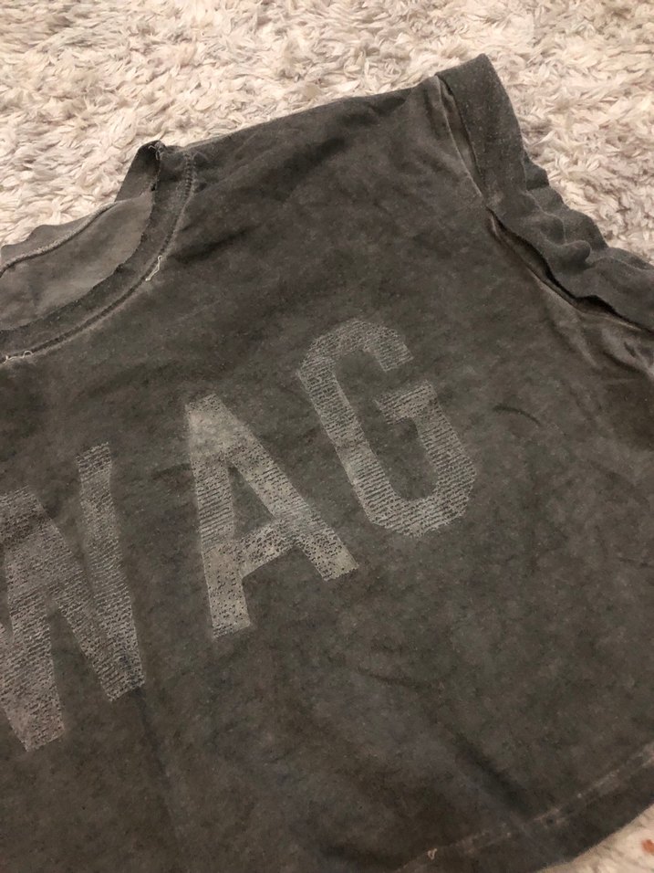 Gri SWAG Baskılı Kısa Kollu Crop Top - Görsel 3