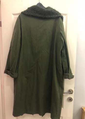 Uzun Kadın Ceket Kürklü Yaka - Görsel 5