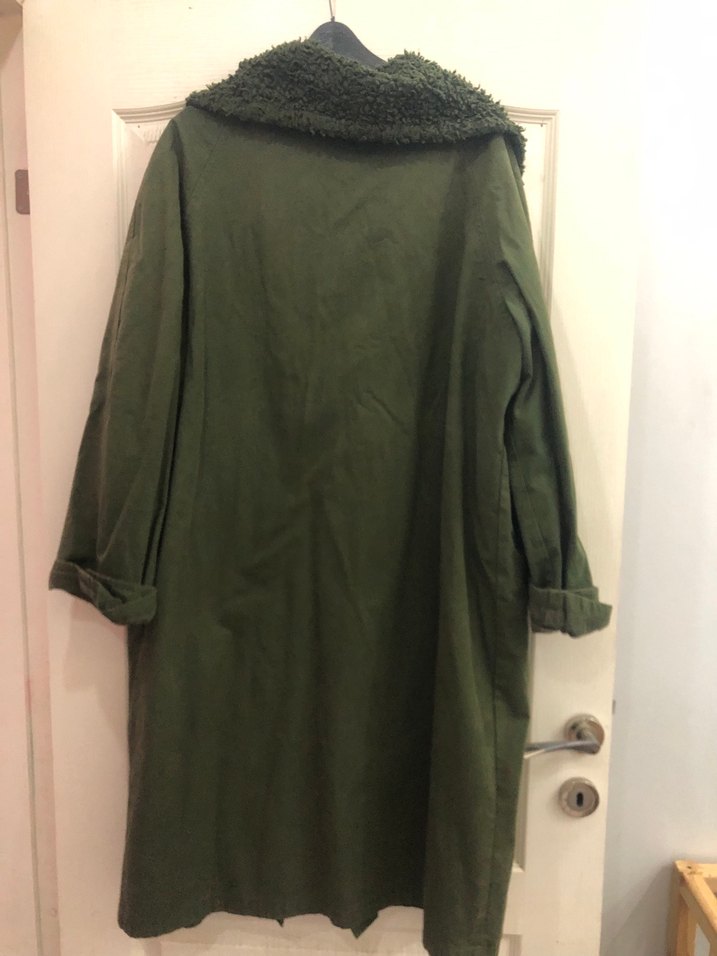 Uzun Kadın Ceket Kürklü Yaka - Görsel 5