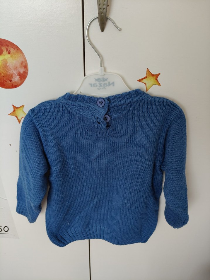 Erkek Çocuk Mavi Triko Kazak - Görsel 3