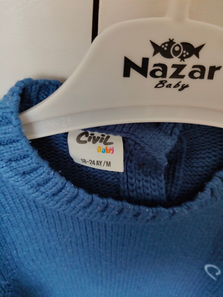 Erkek Çocuk Mavi Triko Kazak - Görsel 2