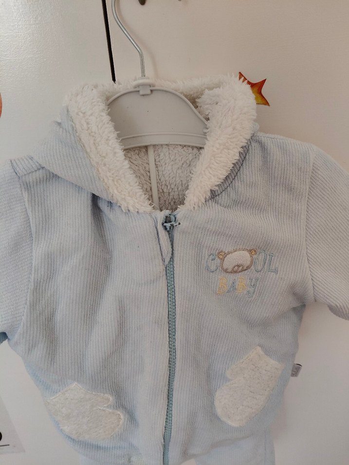 Mavi Kürklü Erkek Bebek Tulumu - Görsel 2